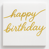 Golden Age "Happy Birthday" Gold Foil Beverage Napkins, 16-Pack
